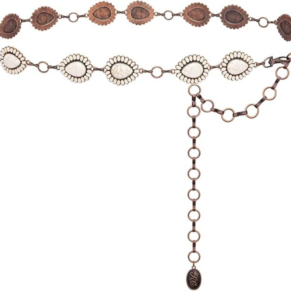 Rustic Couture's Large Western Concho Metal Belts for Women Cowgirl